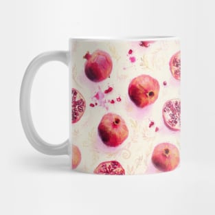 Painted Pomegranates with Gold Leaf Pattern Mug